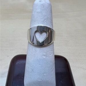 RARE RETIRED VINTAGE JAMES AVERY OPEN HEART RING BAND STERLING SILVER, SIZE 3.5